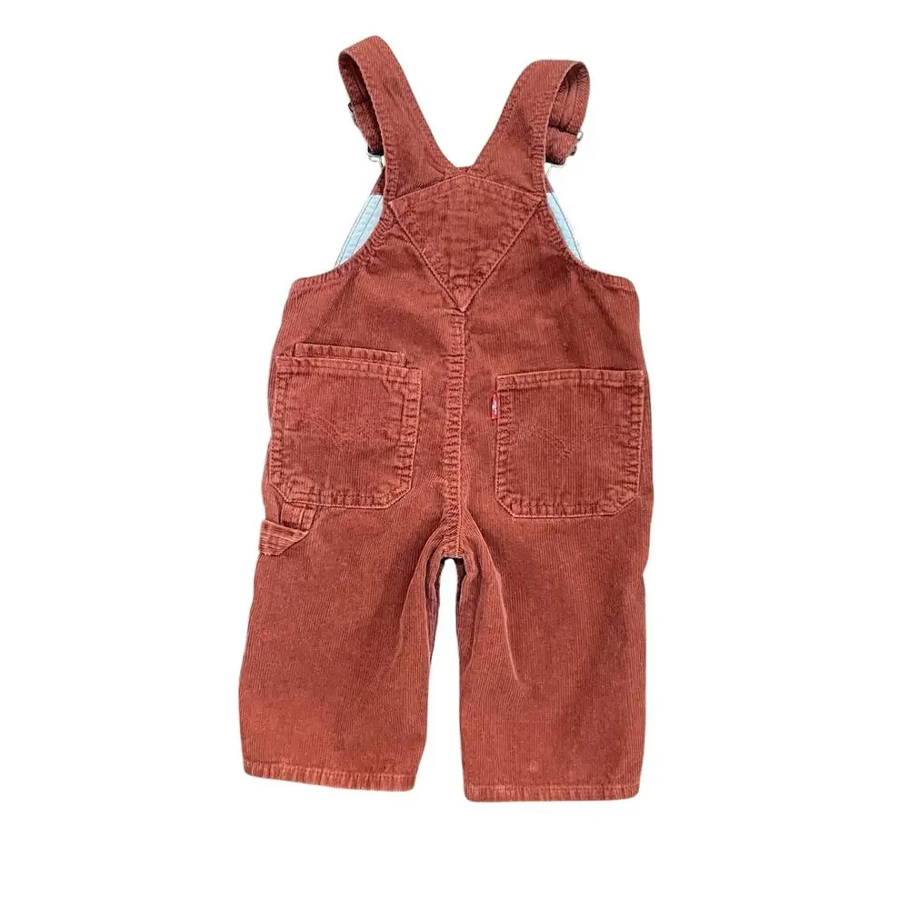 Vintage Levi's Brown-Rust Corduroy Overalls 100% Cotton Kid's Baby Size 12 Mo.